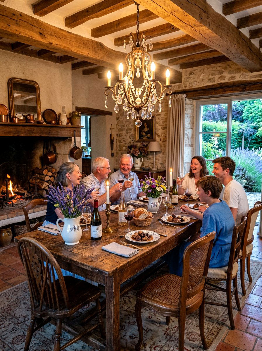 French country dining room - 30 anniversary dinner at home ideas