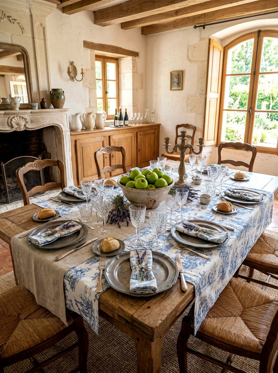 French country dining style - 30 dinner party table ideas aesthetic