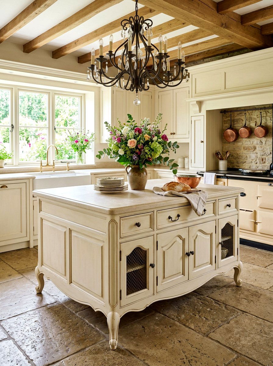 French country dresser island - 30 antique dresser kitchen island ideas
