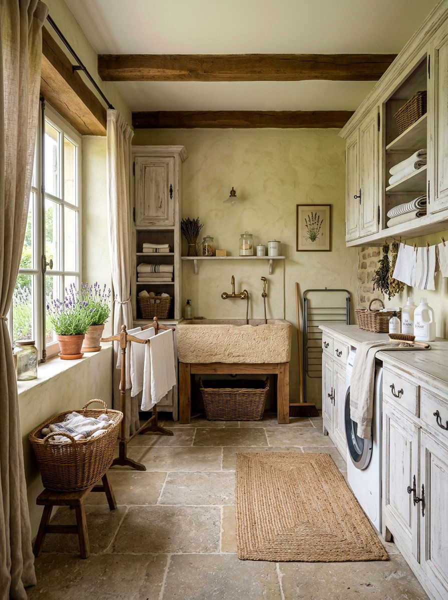 French country laundry room - 30 vintage laundry room ideas
