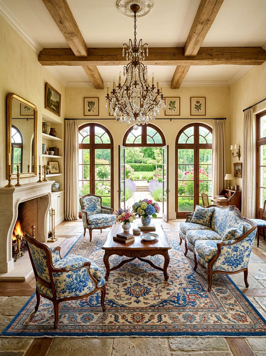 French country living room - 30 soft spring living room ideas
