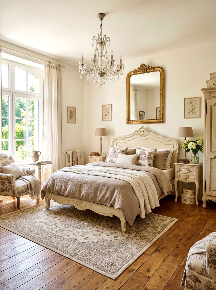 French country mushroom and cream bedroom - 30 mushroom and cream bedroom ideas