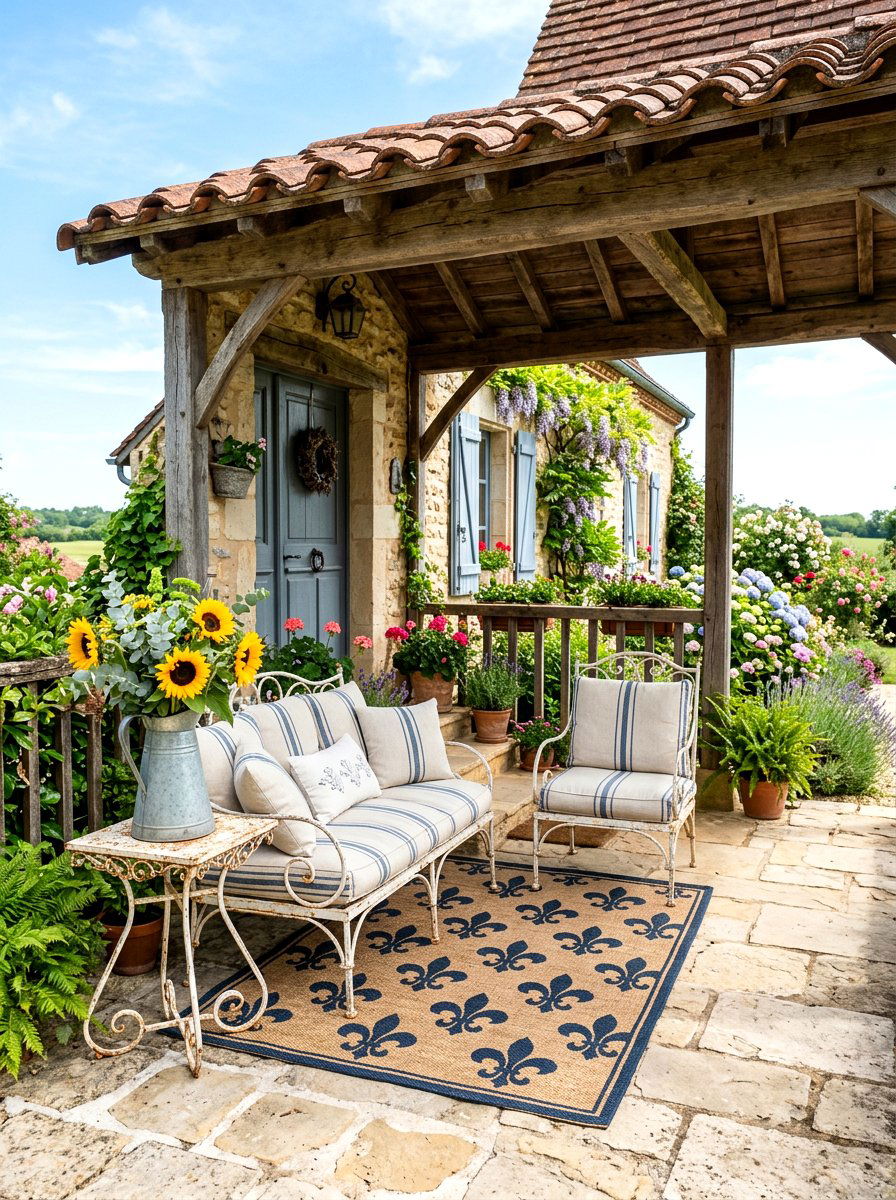French country porch - 30 seasonal front porch ideas