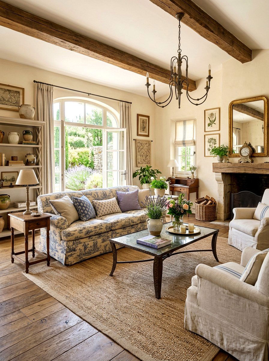 French country skirted sofa - 30 skirted sofa ideas