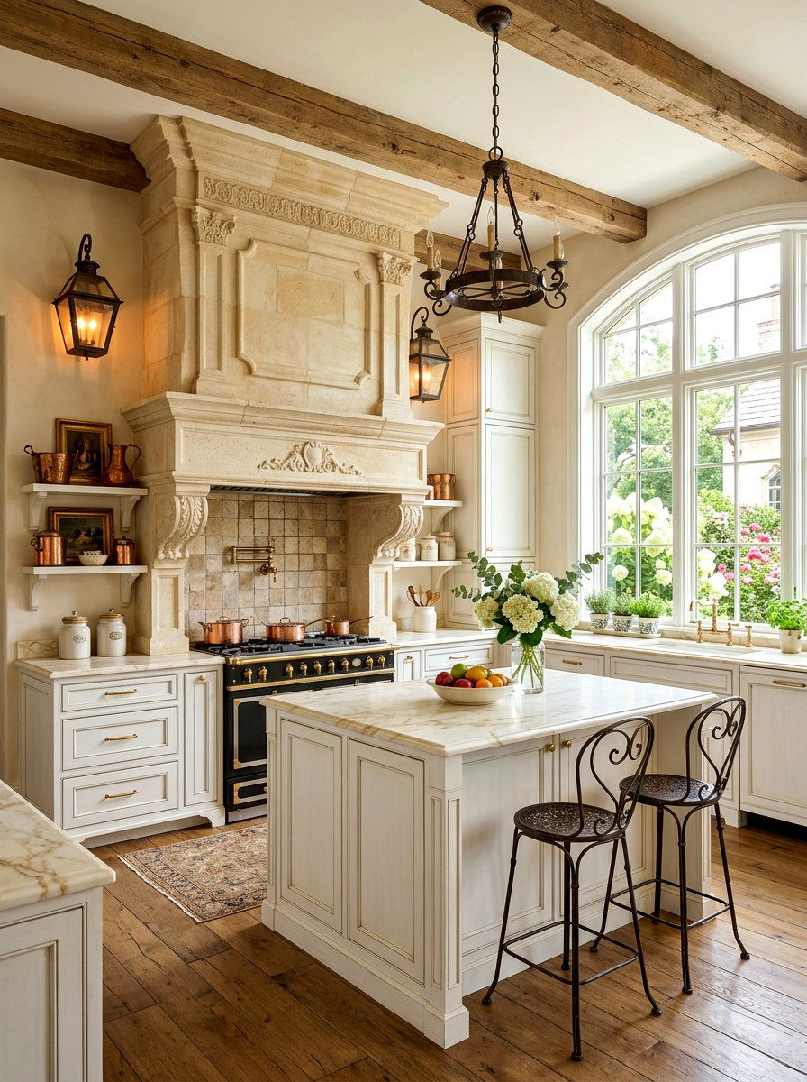 French country stone hood - 30 stone hood kitchen ideas