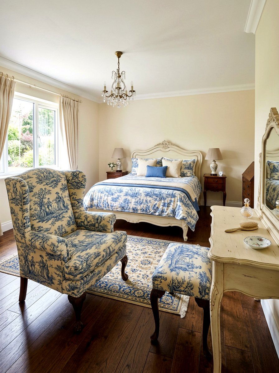 French country toile furniture - 30 toile bedroom ideas
