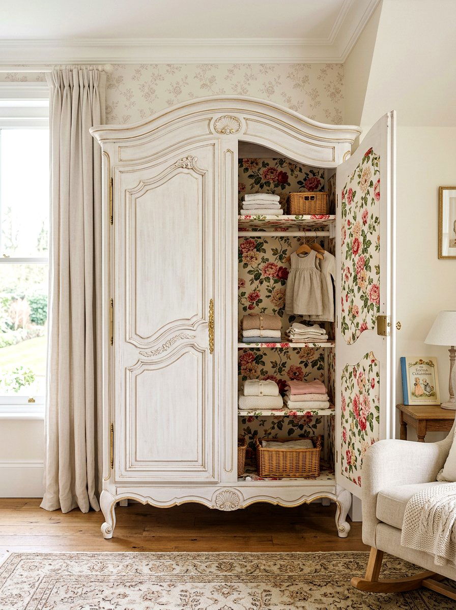 French provincial baby armoire - 30 romantic baby room ideas
