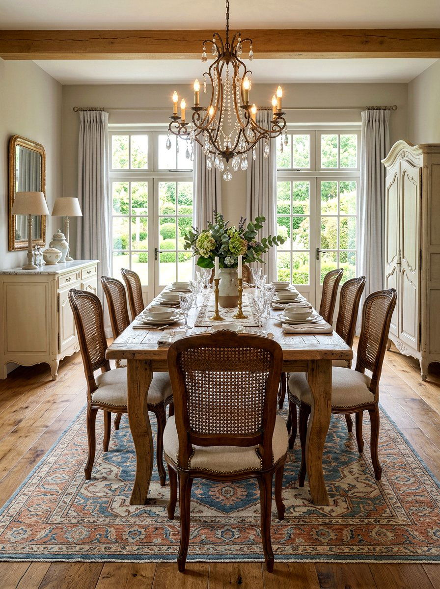 French provincial chair mix - 30 mismatched dining chair ideas