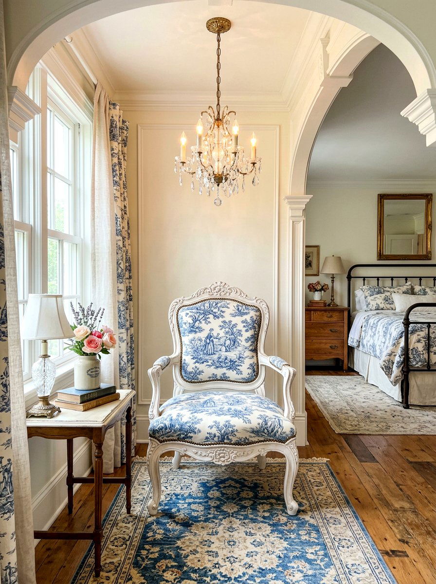 French provincial chair - 30 bedroom alcove seating ideas