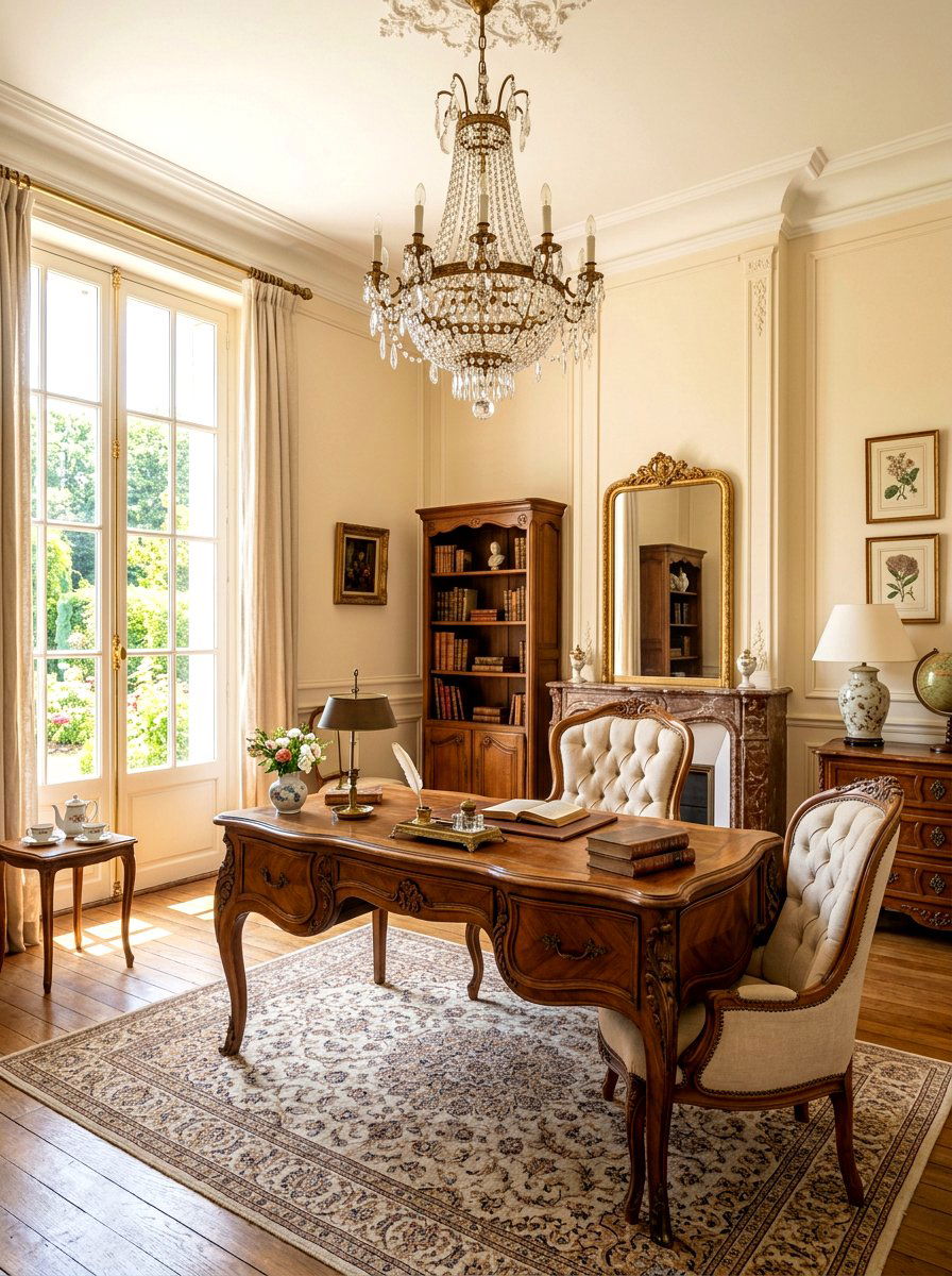 French provincial office - 30 feminine home studio ideas