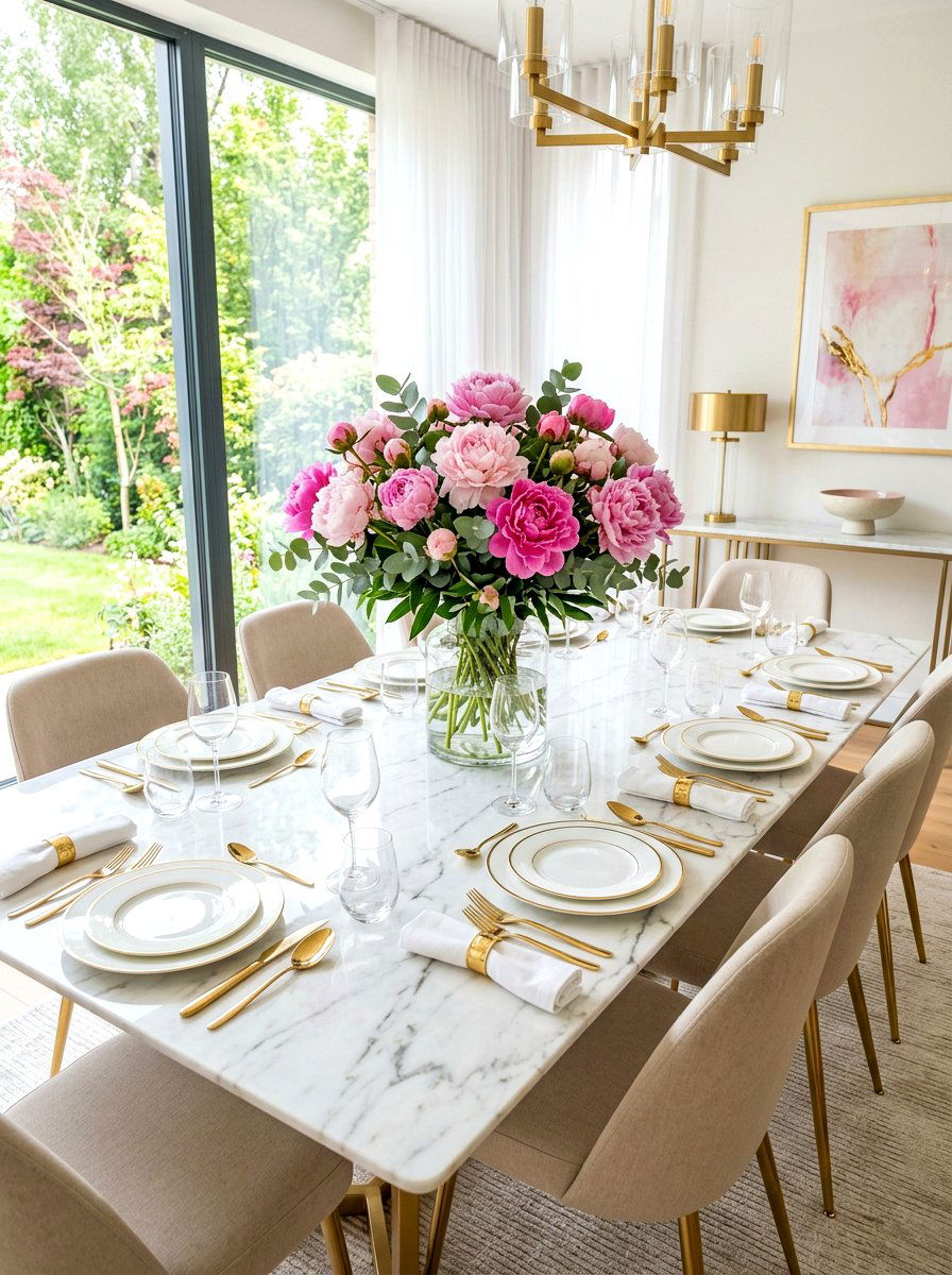 Fresh Floral Bouquet - 30 dining table decor ideas