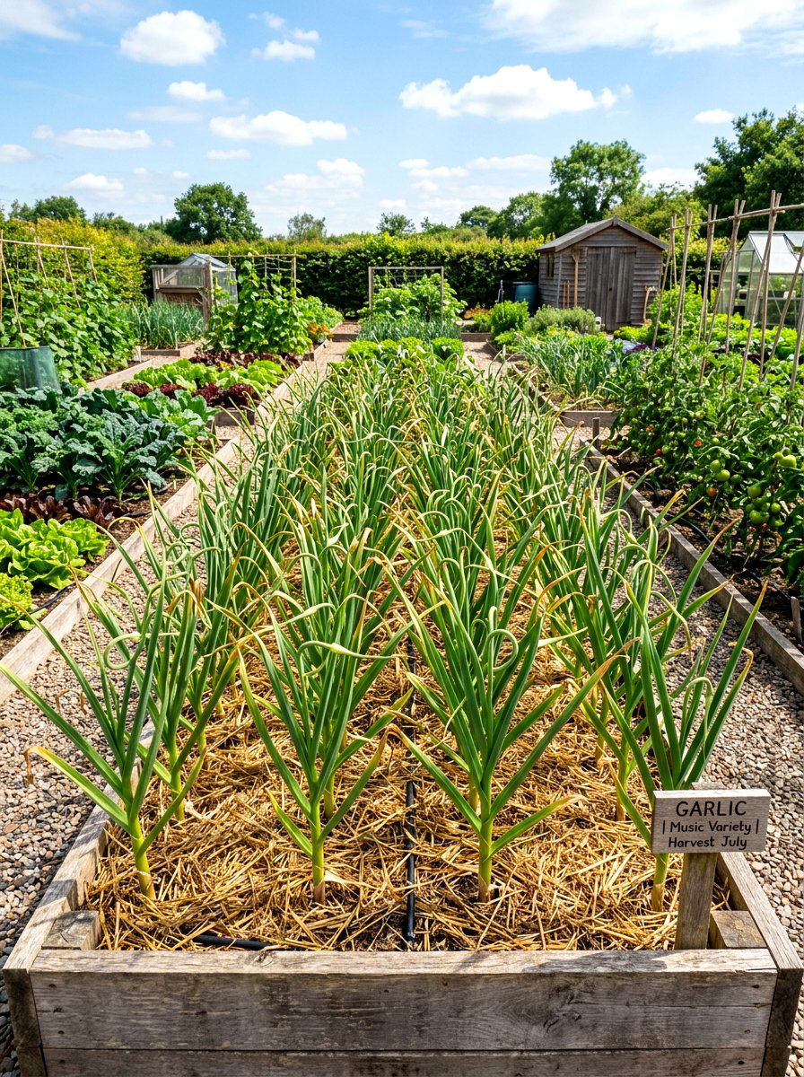 Fresh Garlic Bed - 30 pizza garden ideas