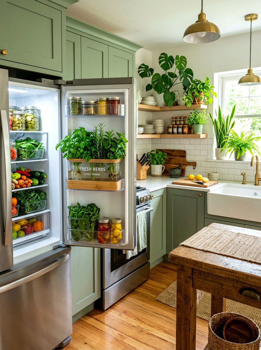 Fresh Herb Container - 30 fridge organization ideas