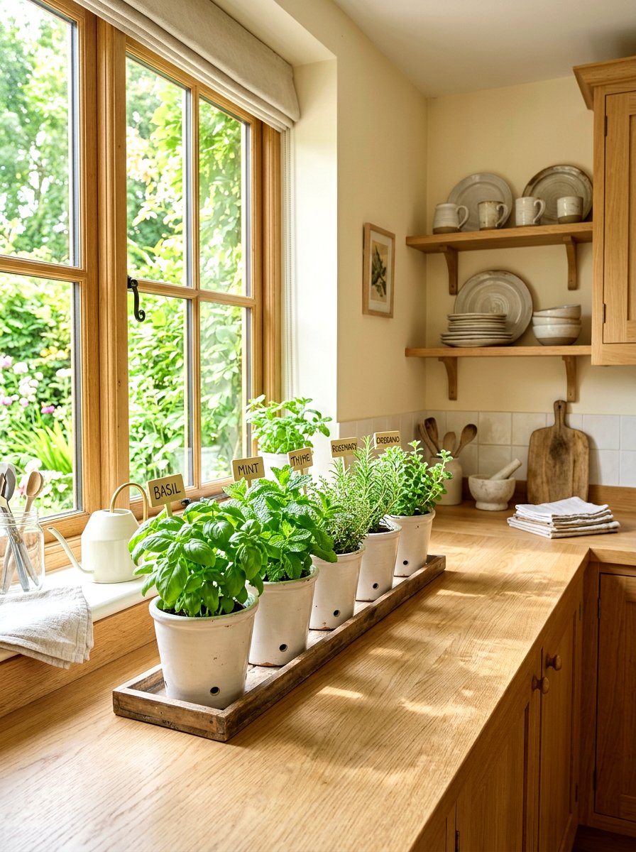 Fresh Herb Garden - 30 kitchen counter decor ideas