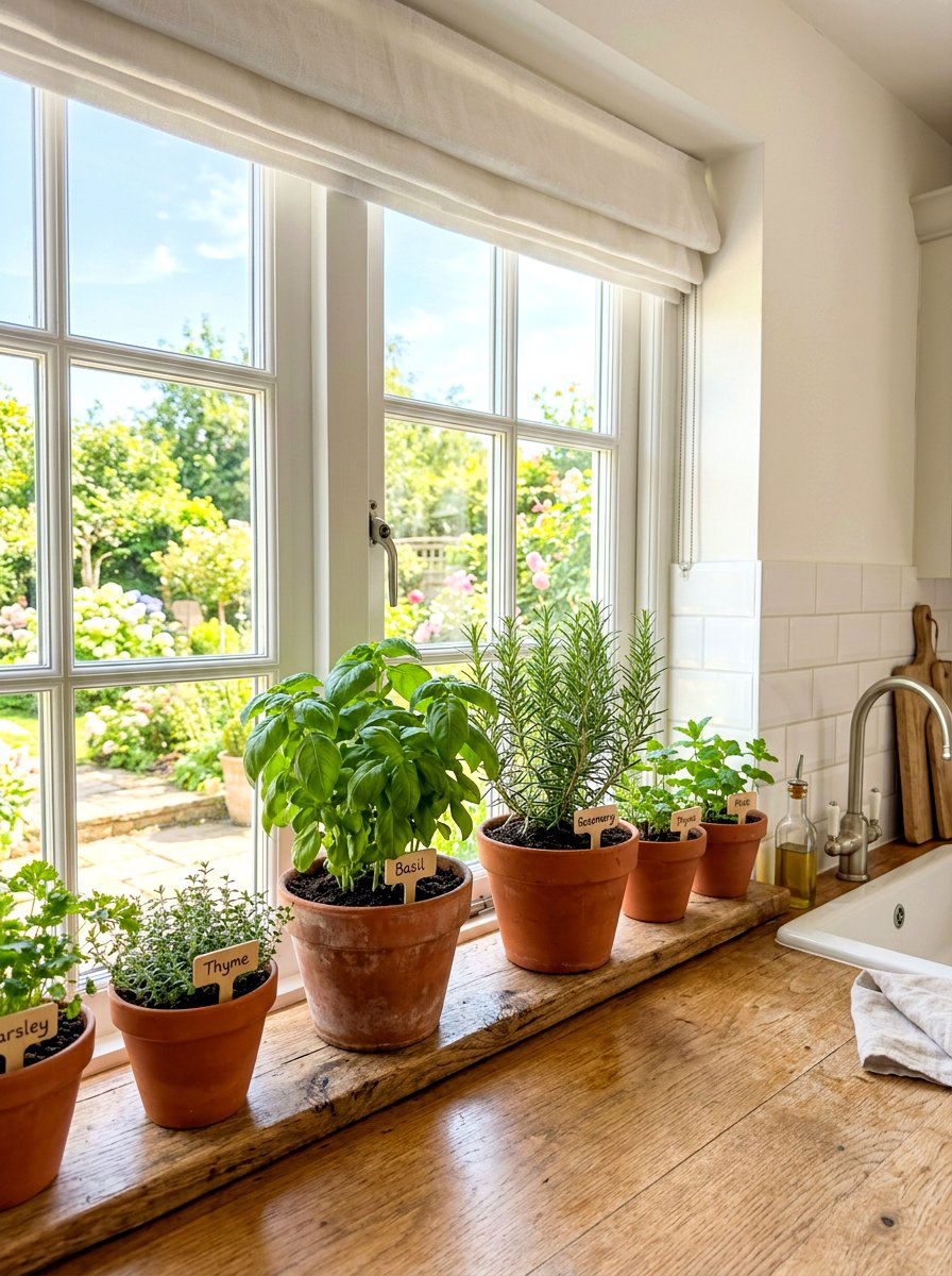 Fresh Herb Window Garden - 30 tomato girl summer kitchen ideas