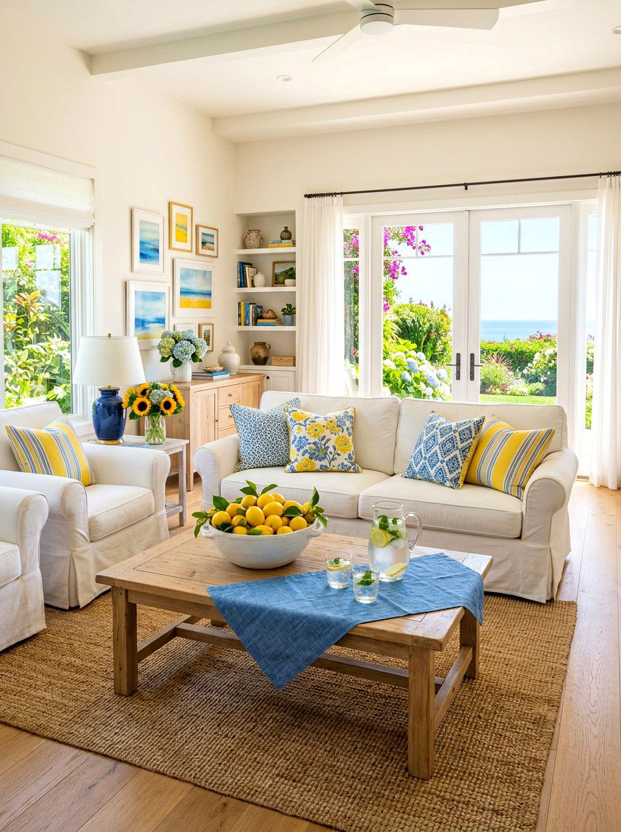 Fresh Lemon Bowl - 30 coffee table seasonal decor ideas