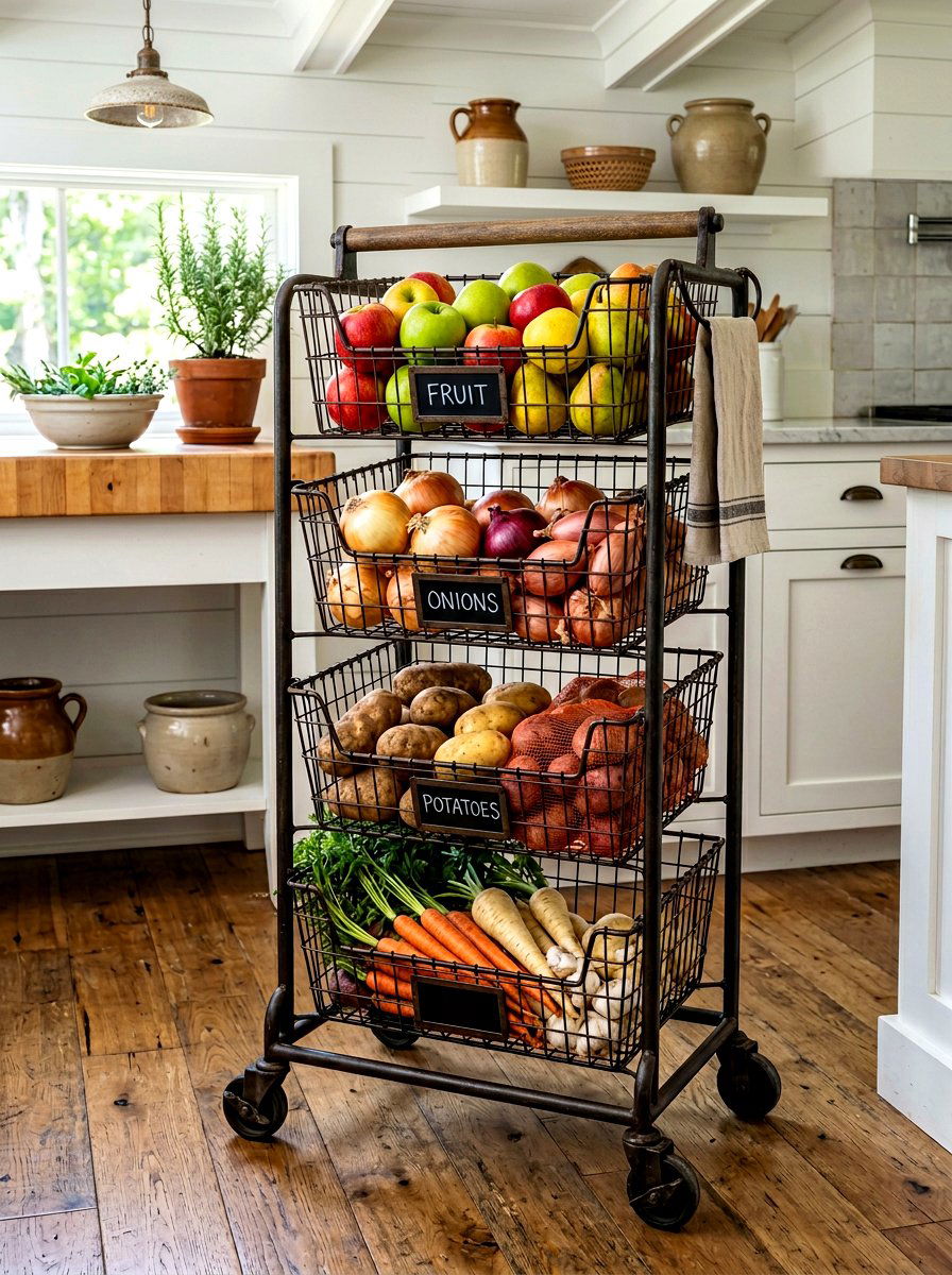 Fresh Produce Rolling Cart - 30 rolling cart storage ideas