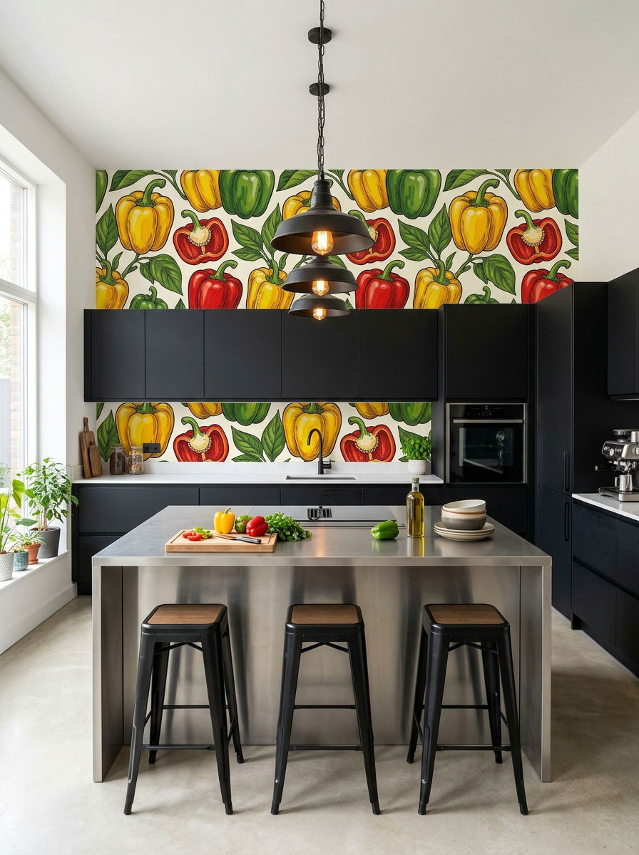 Fresh bell pepper wallpaper - 30 vegetable motif wallpaper ideas
