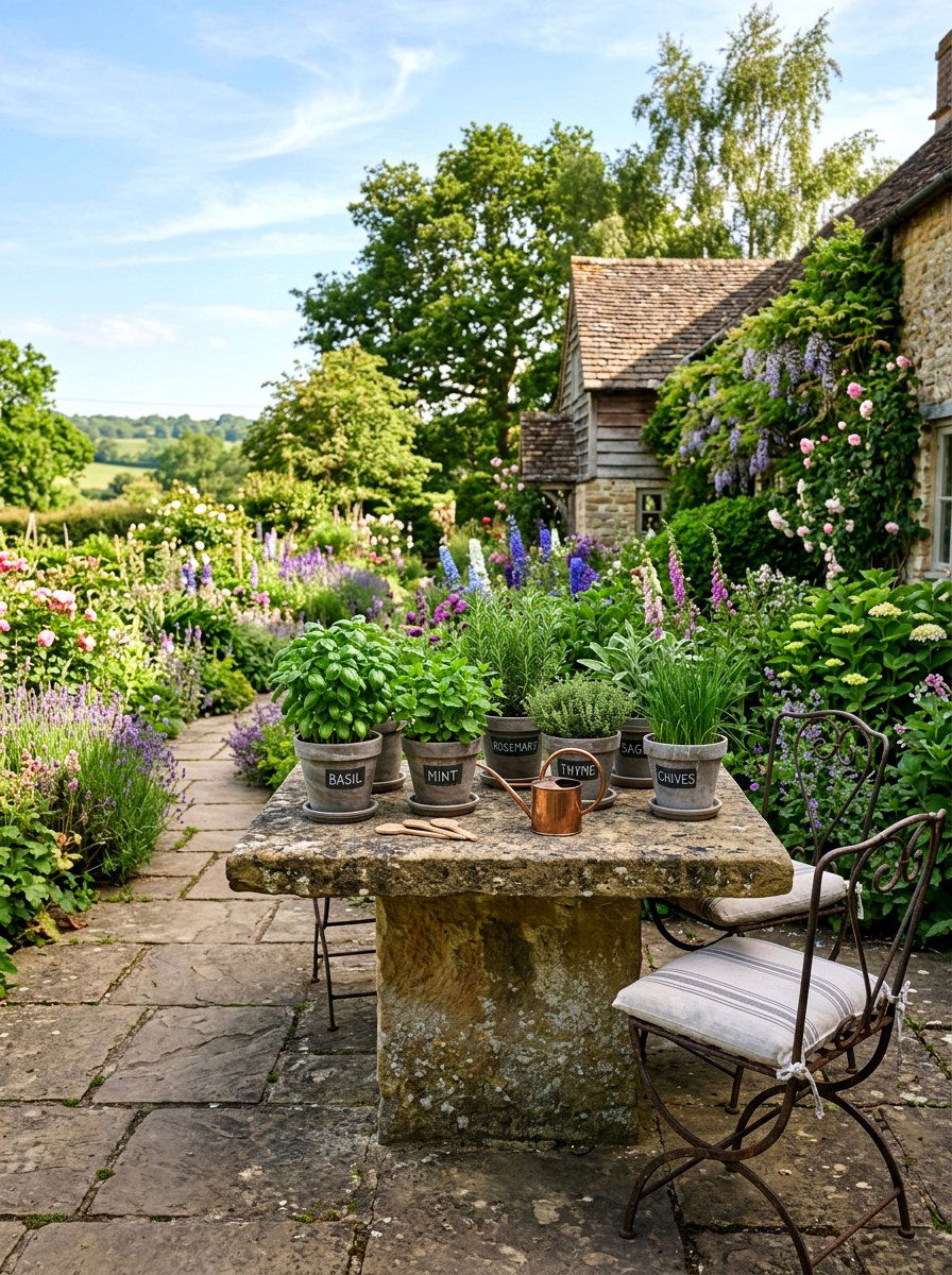 Fresh herb garden - 30 summer table centerpiece ideas