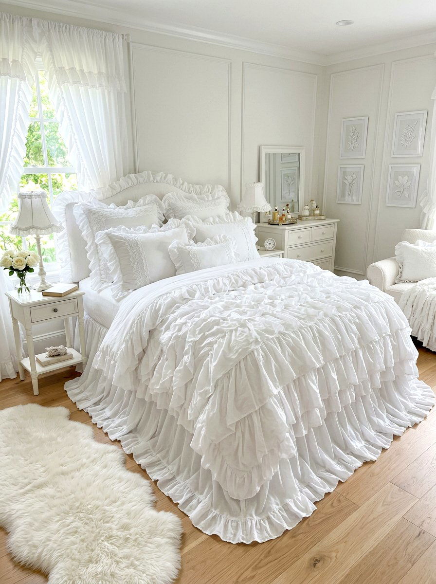 Frilly Ruffle Bedroom - 30 coquette bedroom decor ideas