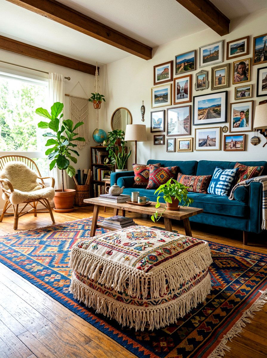 Fringed Boho Ottoman - 30 ottoman coffee table ideas