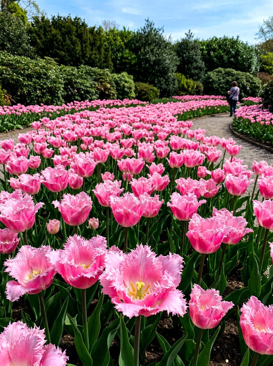 Fringed Tulip Landscape - 30 tulip border ideas