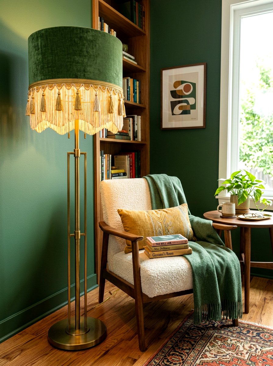 Fringed floor lamp - 30 fringed decor ideas
