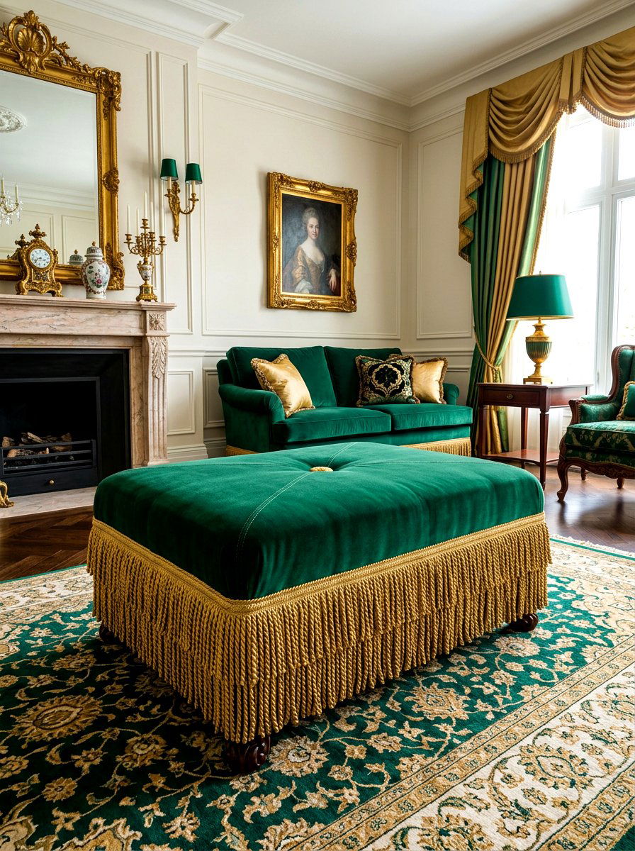 Fringed ottoman - 30 fringed decor ideas