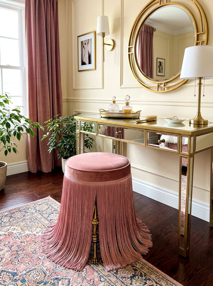 Fringed stool - 30 fringed decor ideas