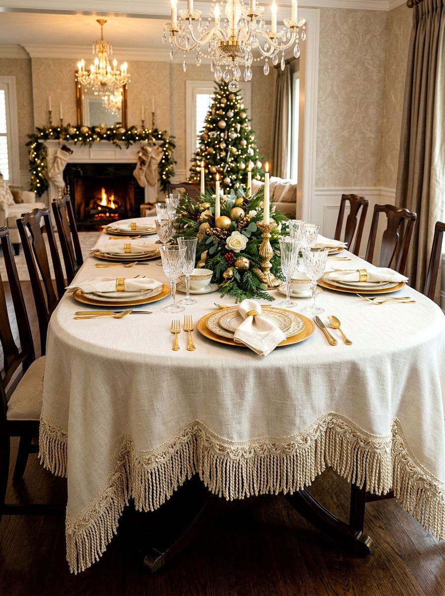 Fringed tablecloth - 30 fringed decor ideas