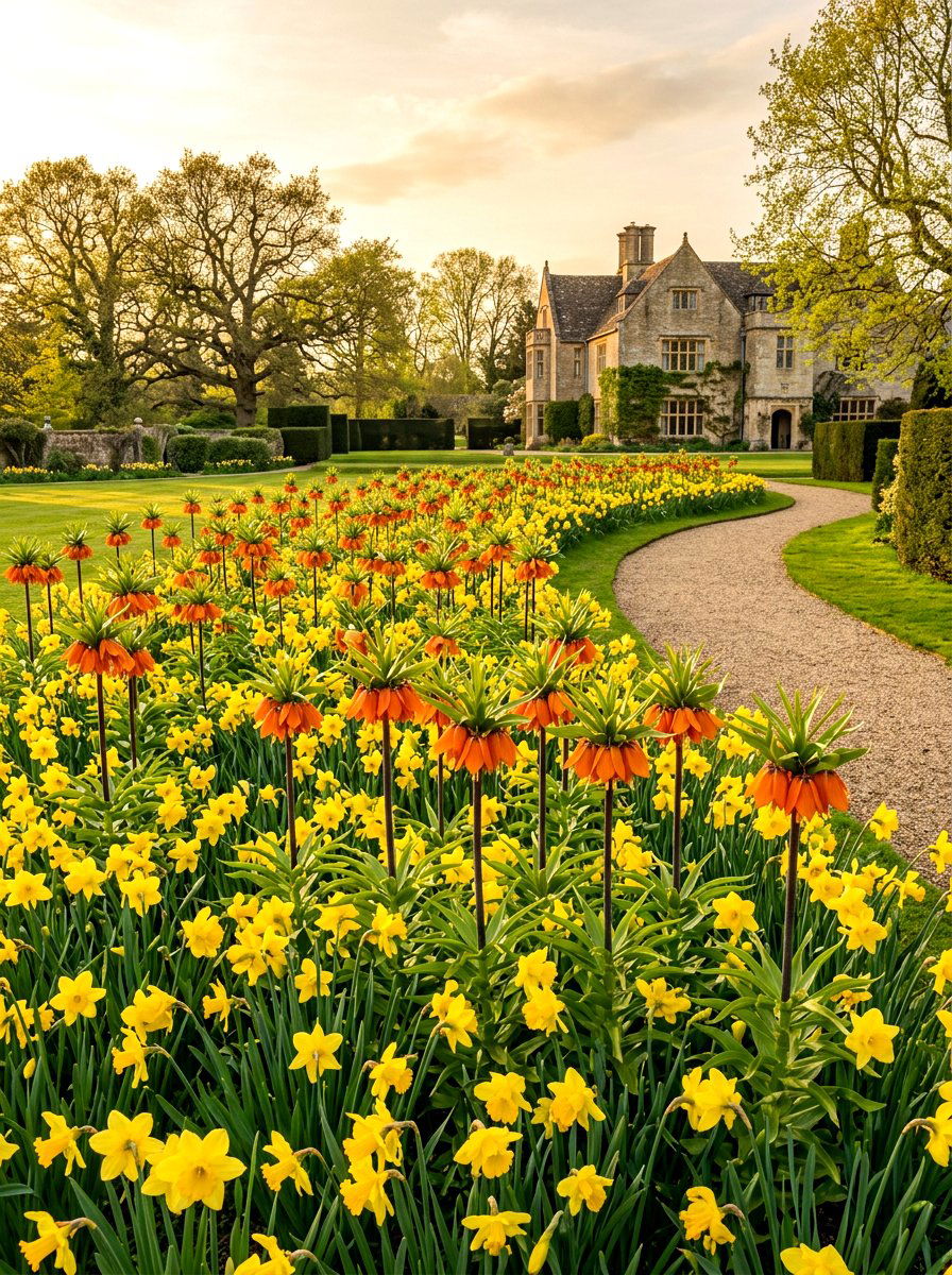 Fritillaria and daffodil layer - 30 bulb layer planting ideas