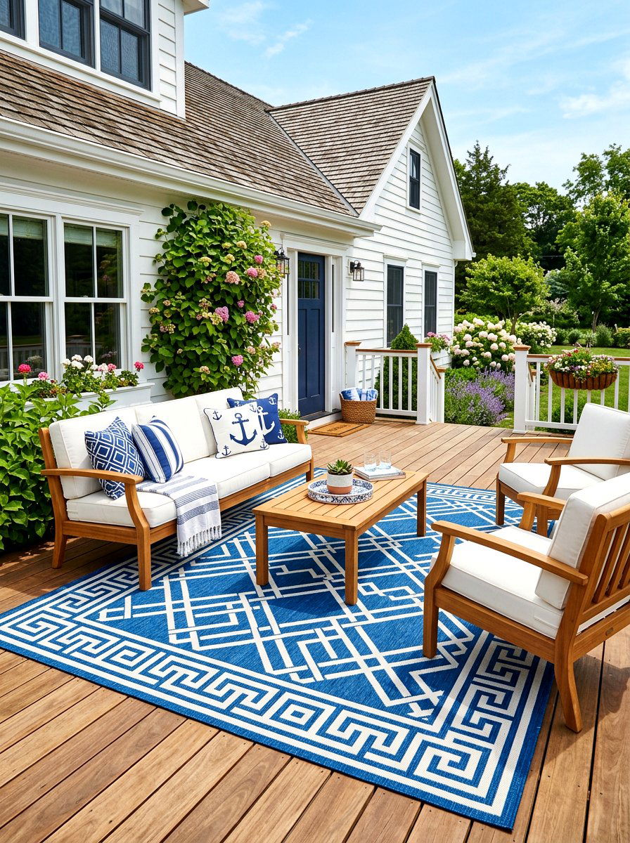 Front Deck With Outdoor Rug - 30 front deck ideas