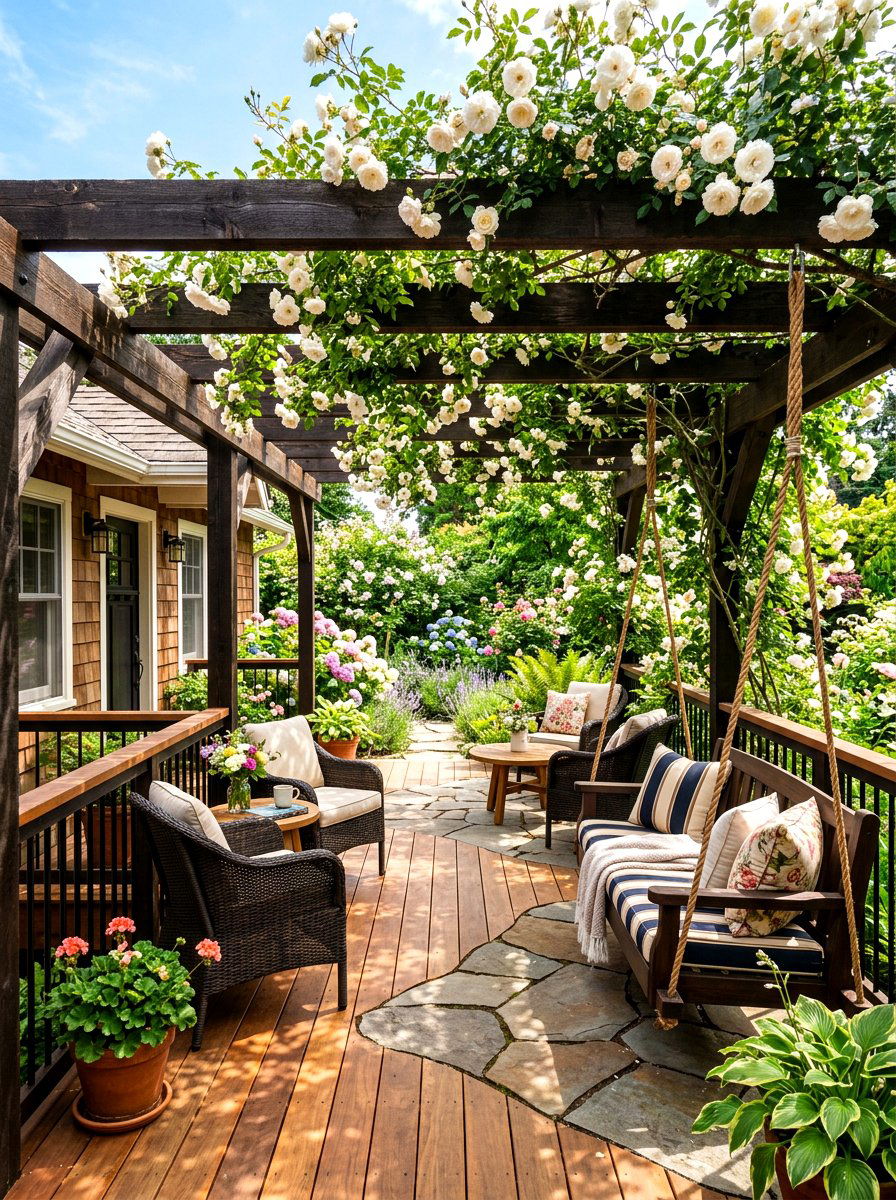 Front Deck With Pergola - 30 front deck ideas