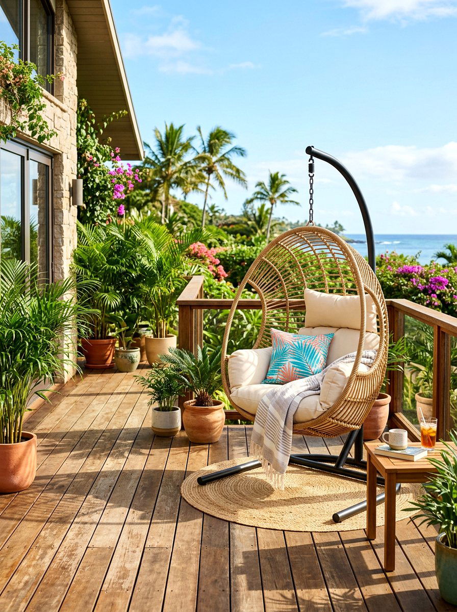Front Deck With Swing Chair - 30 front deck ideas