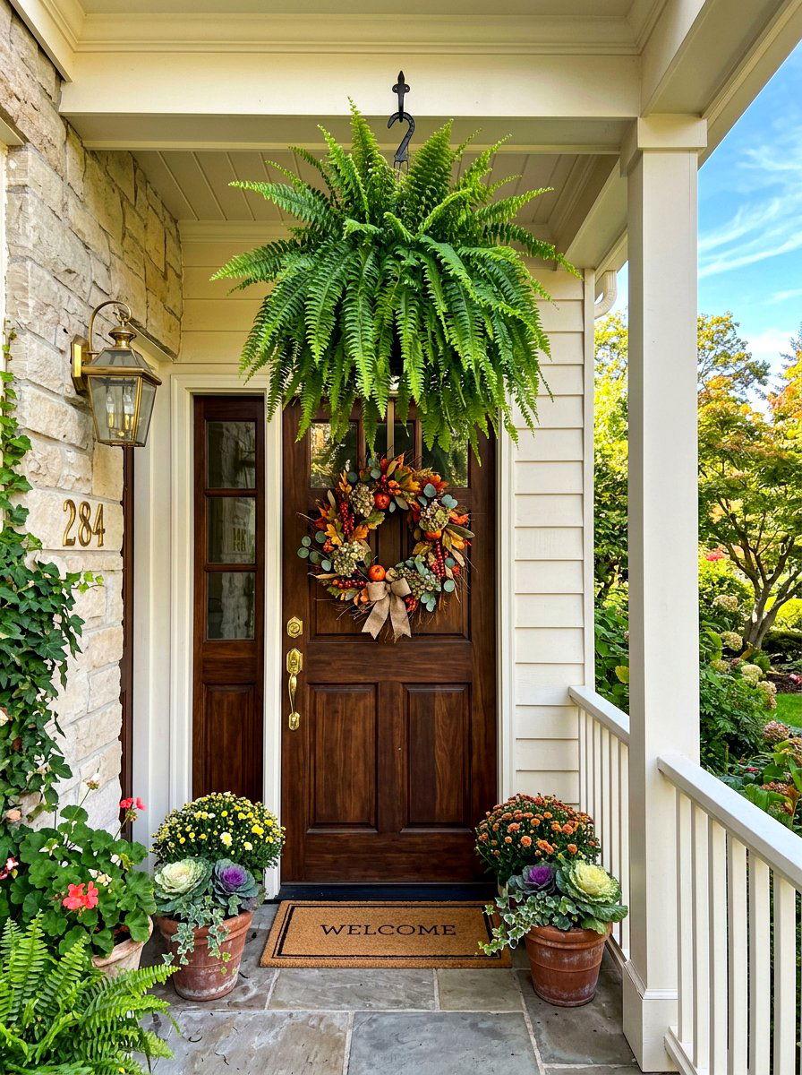 Front Door Hanging Fern Porch - 30 hanging fern porch ideas