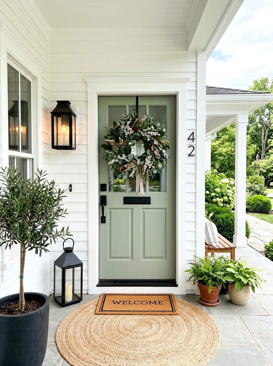 Front Door Wreath - 30 front facade makeover ideas