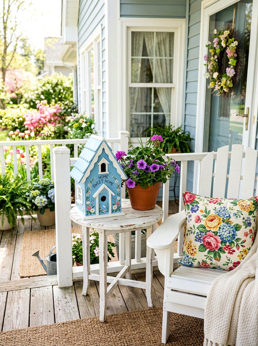 Front Porch Birdhouse - 30 front porch spring refresh ideas