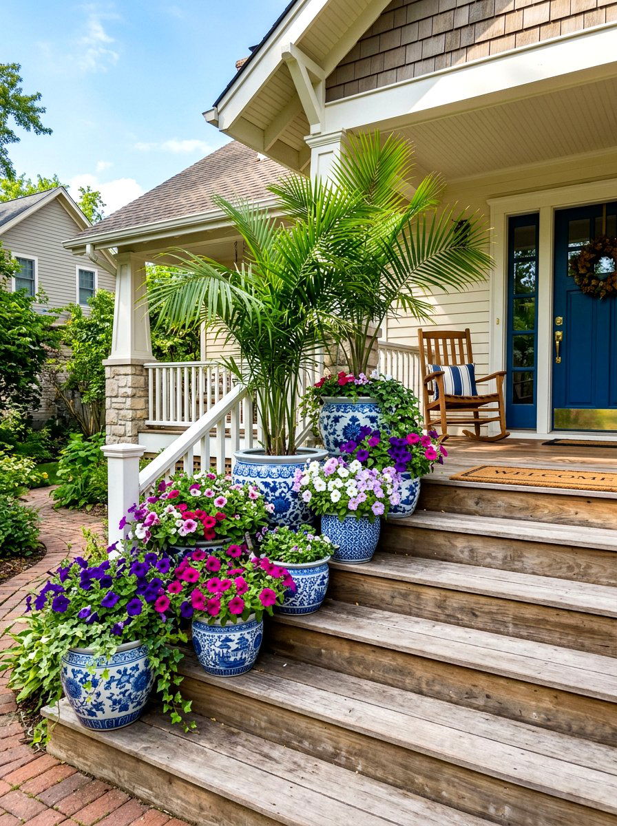 Front Porch Bungalow Container Garden - 30 bungalow front yard ideas