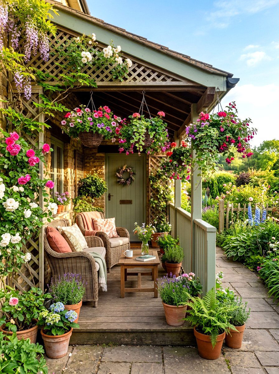 Front Porch Garden - 30 front yard landscaping ideas
