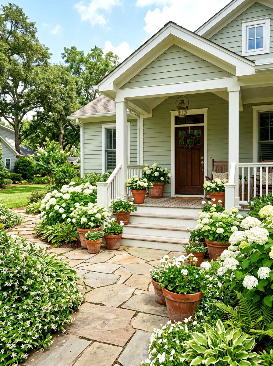Front Porch Garden - 30 front yard flower bed ideas