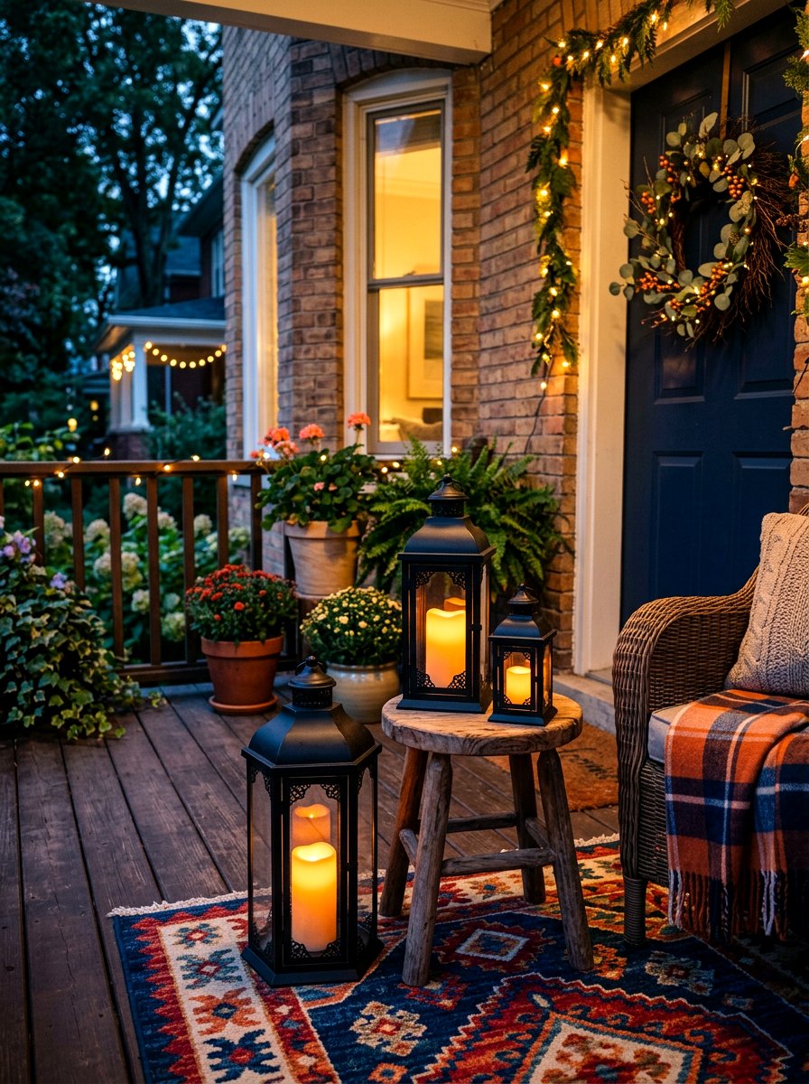 Front Porch Lantern Display - 30 small front porch ideas