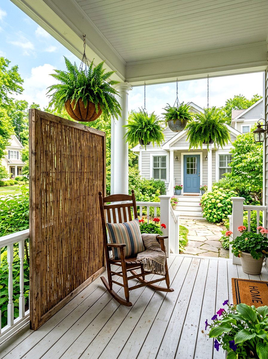 Front Porch Natural Privacy - 30 reed fence ideas