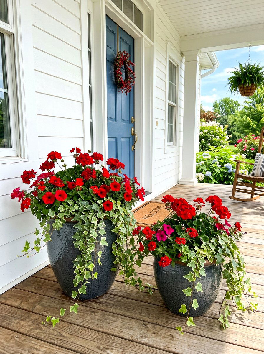 Front Porch Planter - 30 curb appeal ideas