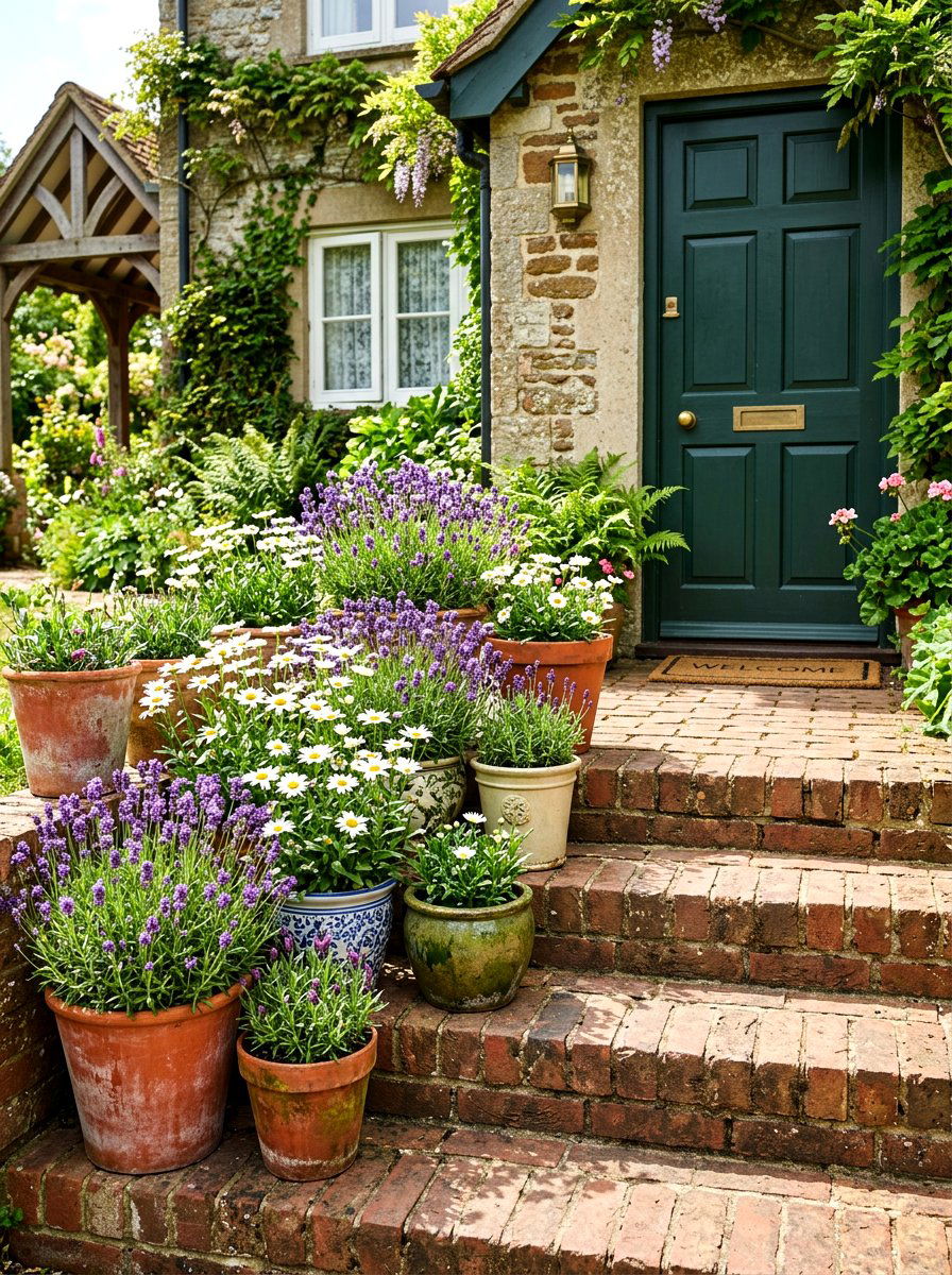 Front Porch Potted Flowers - 30 charming front porch ideas aesthetic