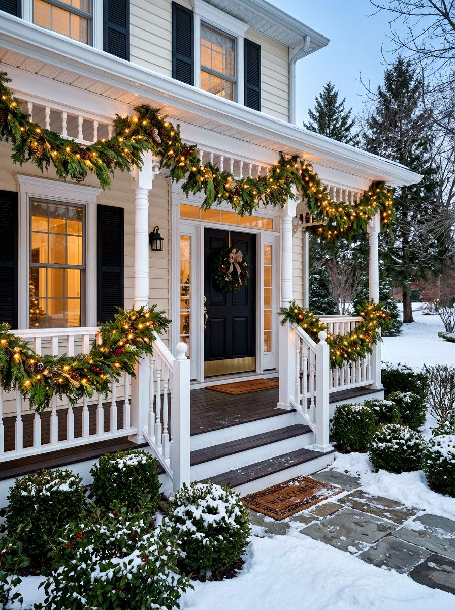 Front Porch Railing Garland - 30 garland styling ideas