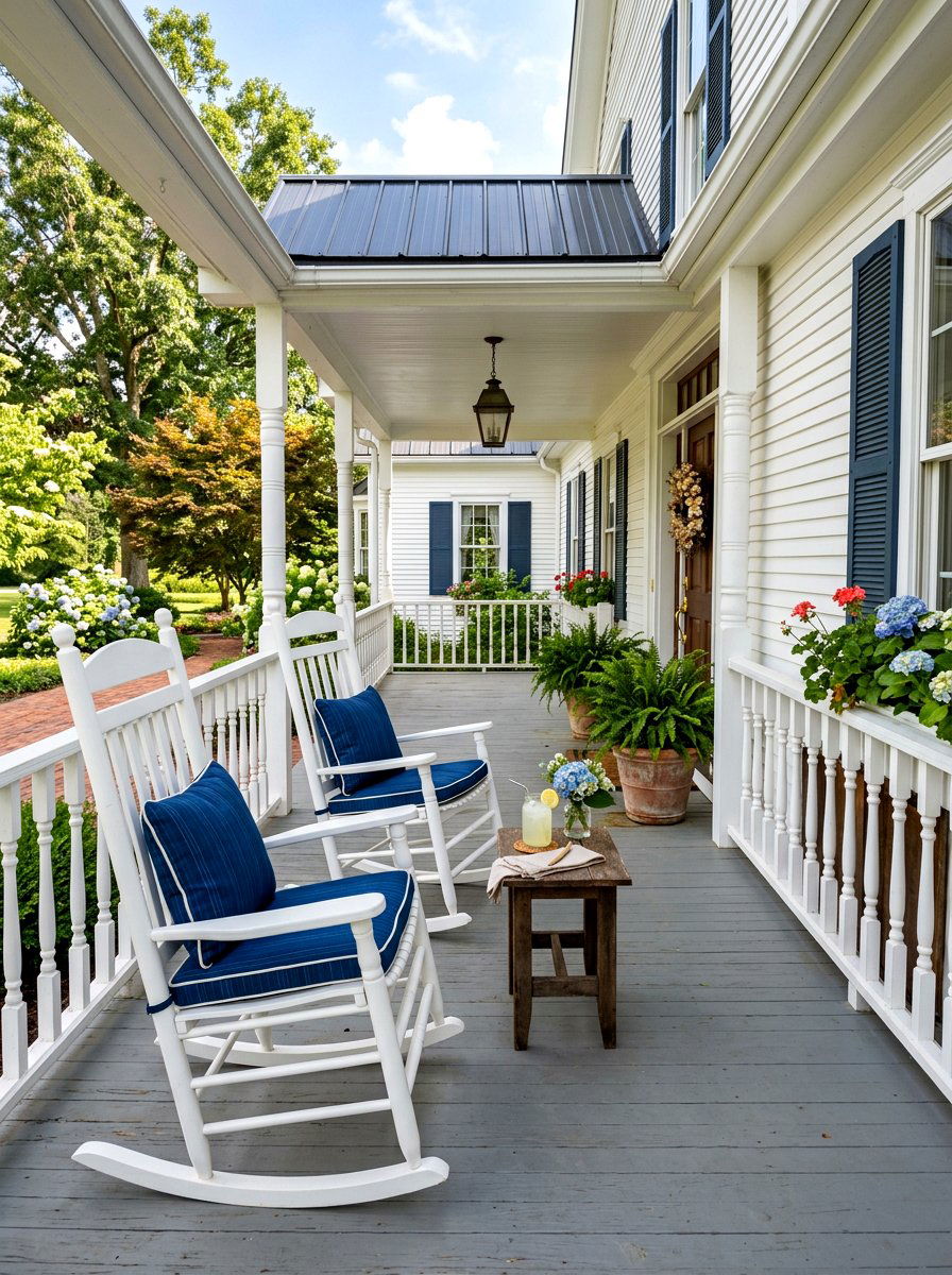 Front Porch Rocking Chair - 30 July porch ideas aesthetic