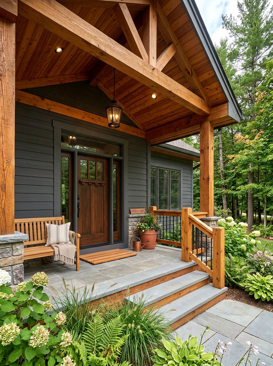 Front Porch Wood Accents - 30 charming front porch ideas aesthetic