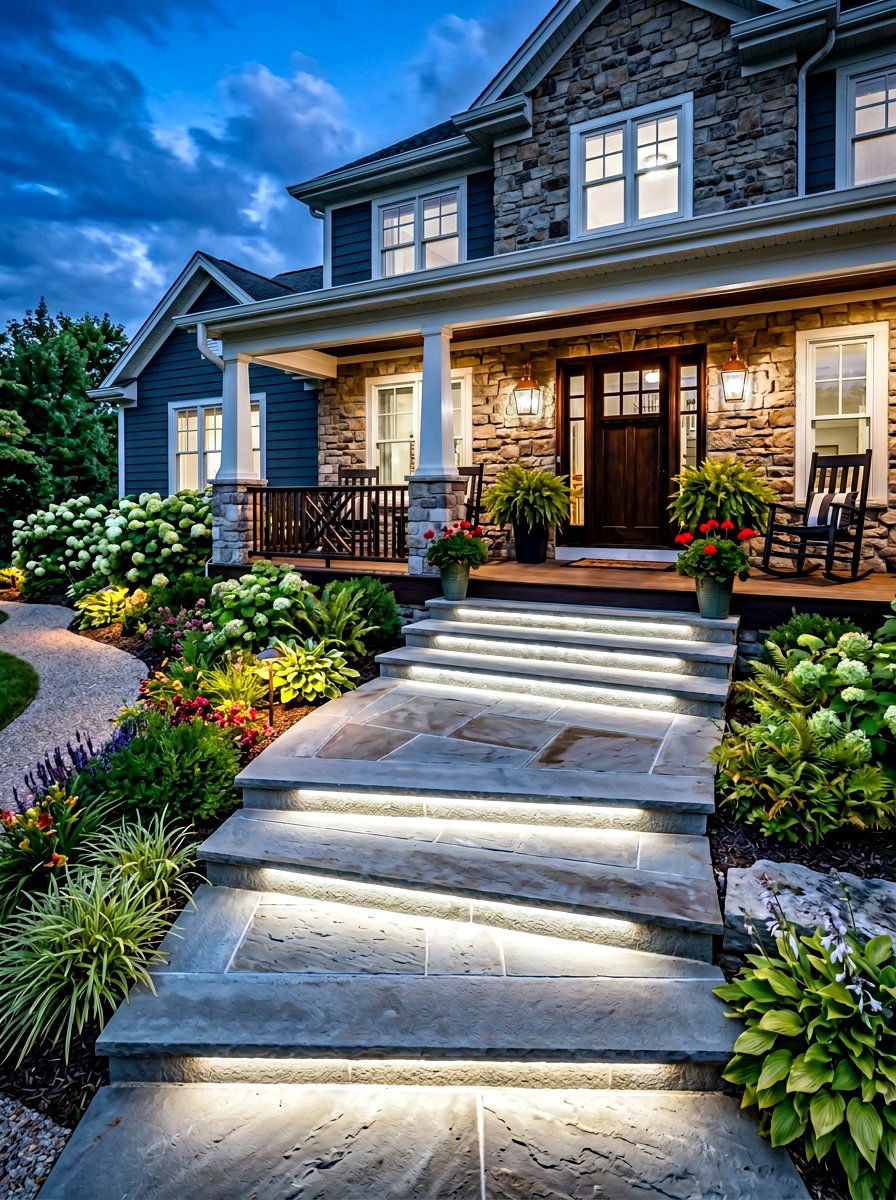 Front Step Lights - 30 front path lighting ideas