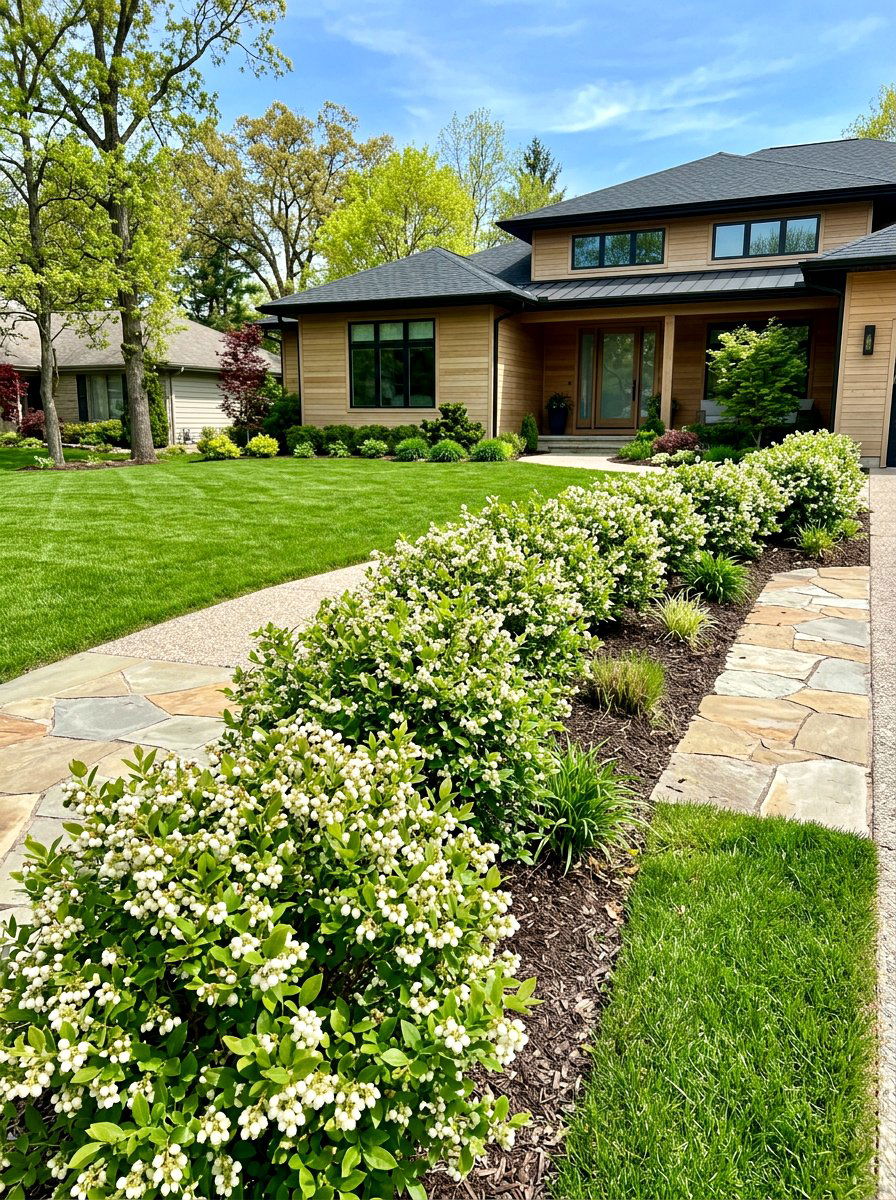 Front Yard Blueberry Hedge - 30 berry patch layout ideas