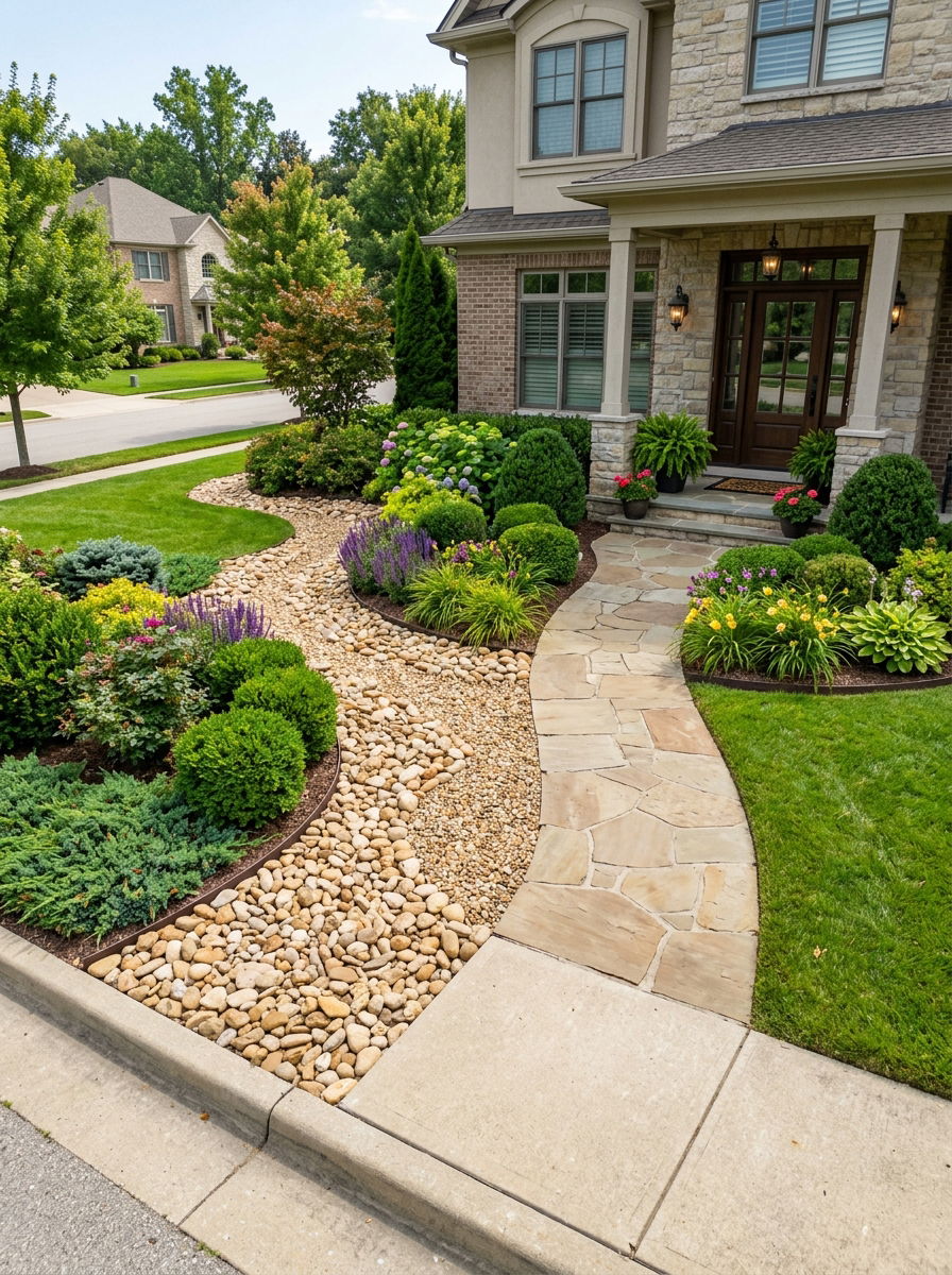 Front Yard Curb Appeal Bed - 30 rock flower bed ideas